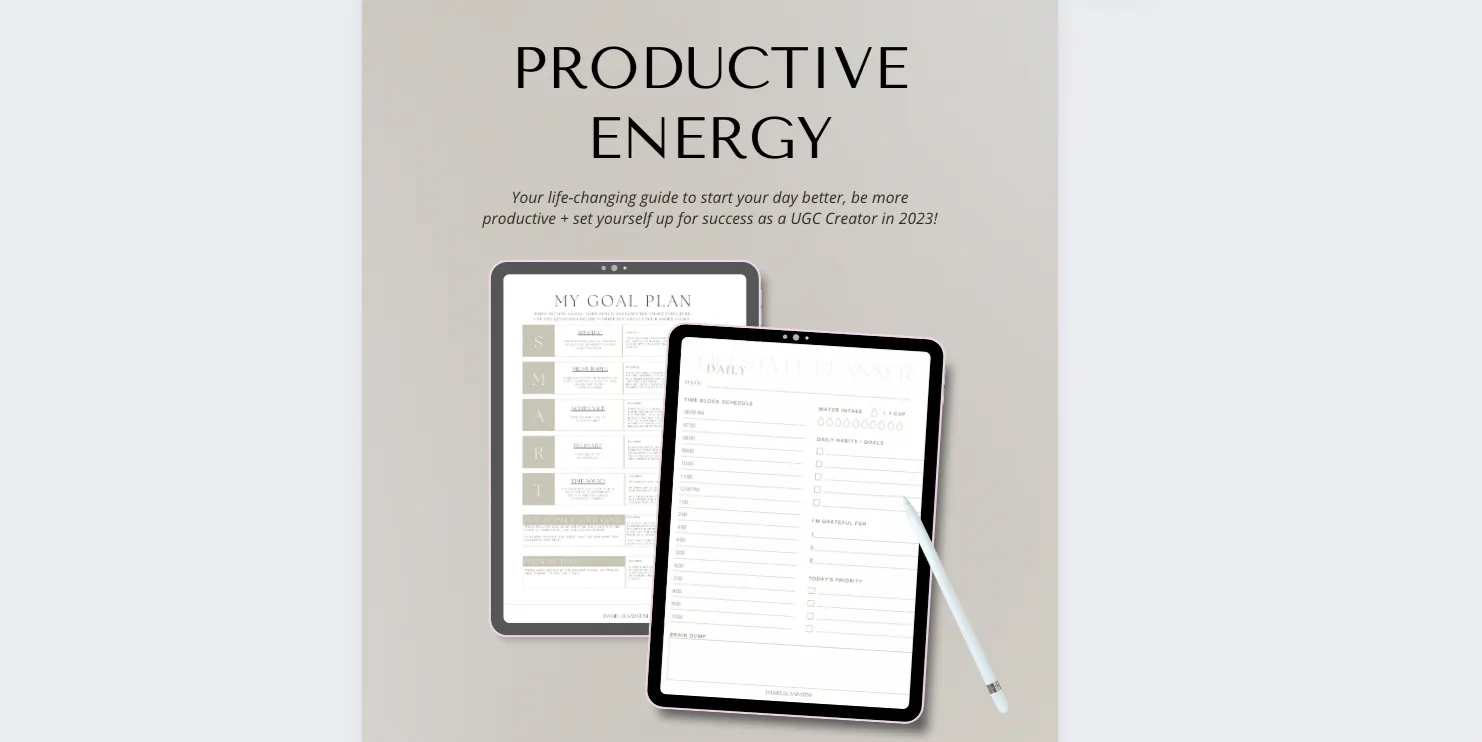 Planoly Creator Store | PRODUCTIVE ENERGY