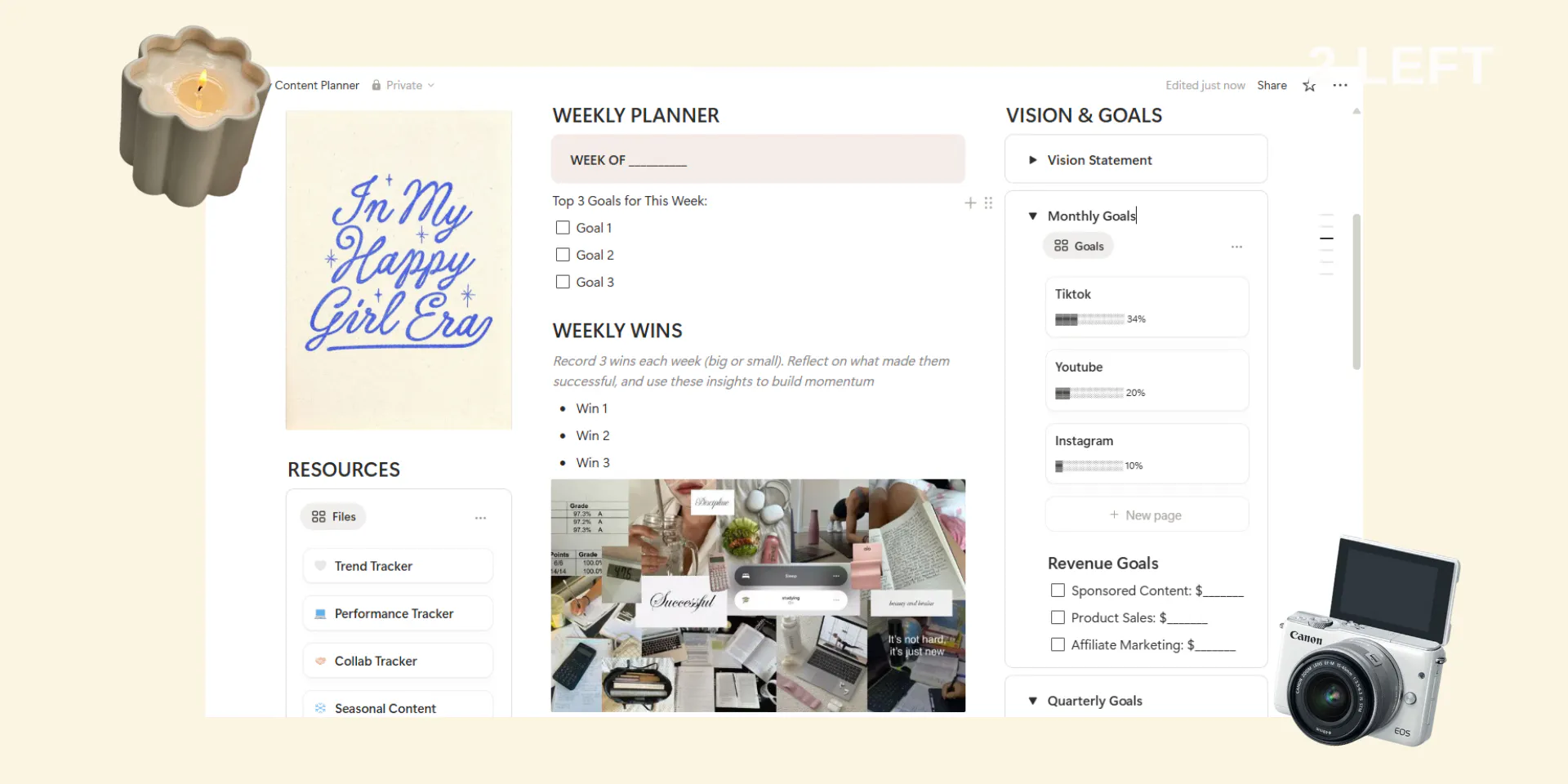 Planoly Creator Store | Content Planner (Notion)
