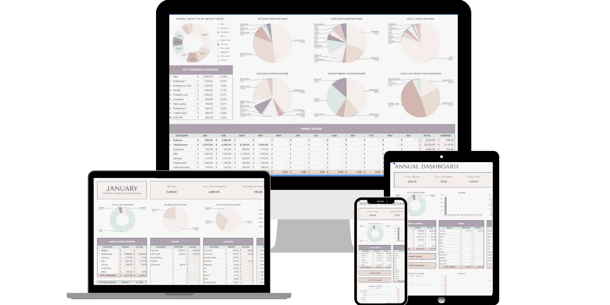 Planoly Creator Store | One-Year Budget Spreadsheet